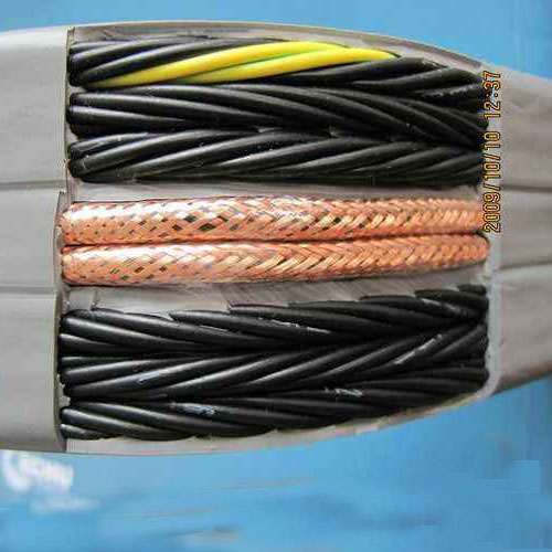 Driving crane shielded rubber flat cable